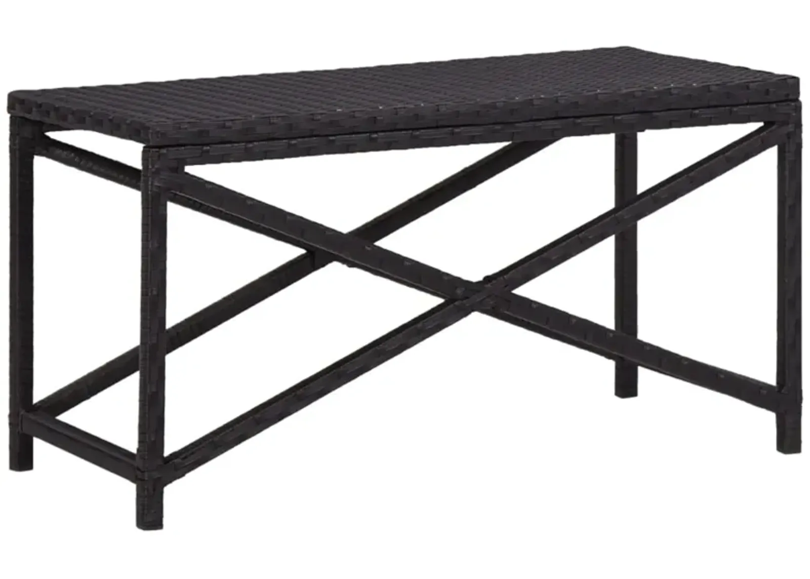 vidaXL Garden Bench 31.5" Poly Rattan Black