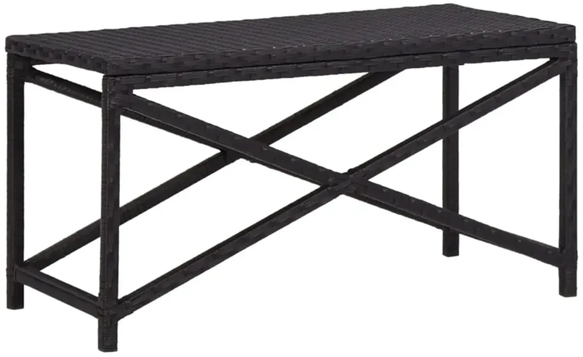 vidaXL Garden Bench 31.5" Poly Rattan Black