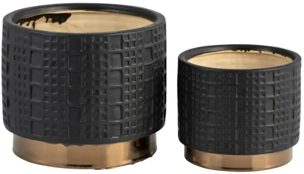 Mesh Metallic Planters, Black
