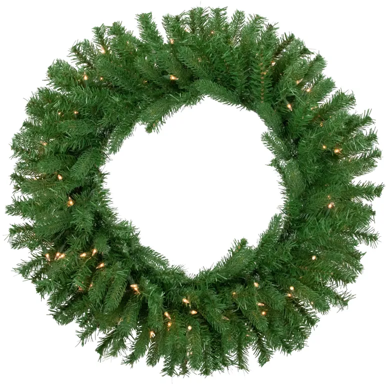 Pre-Lit Sierra Noble Fir Artificial Christmas Wreath  30-Inch  Clear Lights