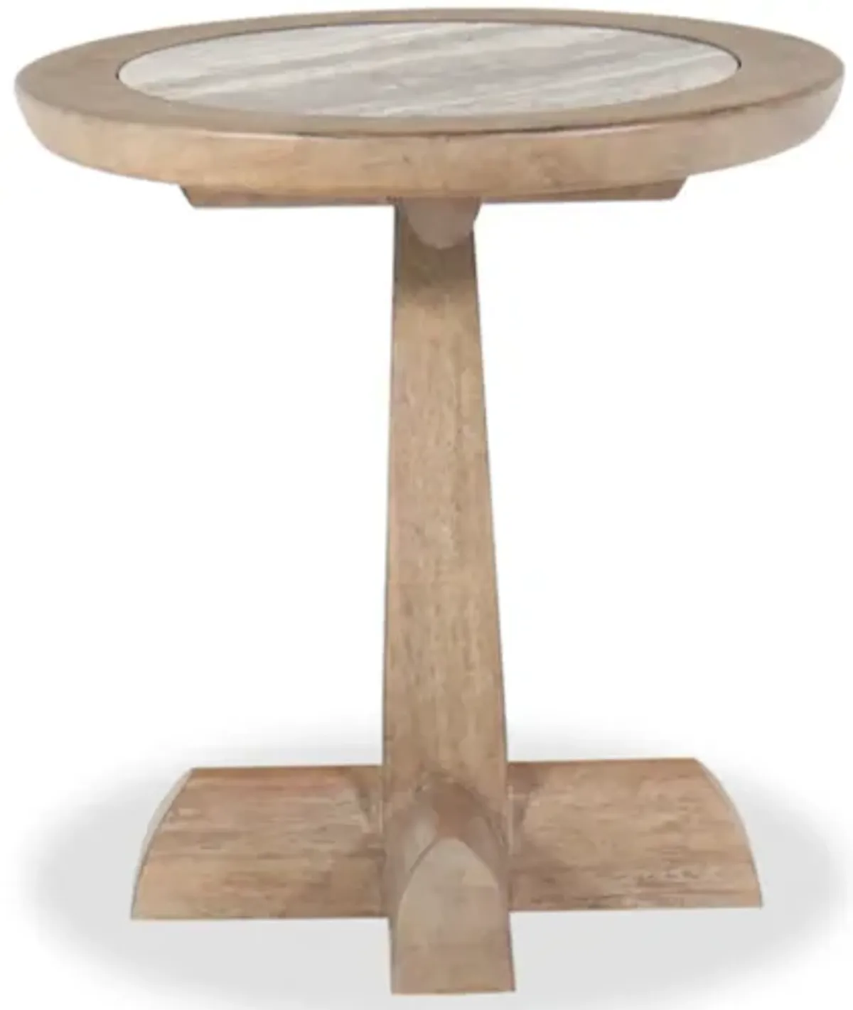 Vineyard Row Round Pedestal End Table