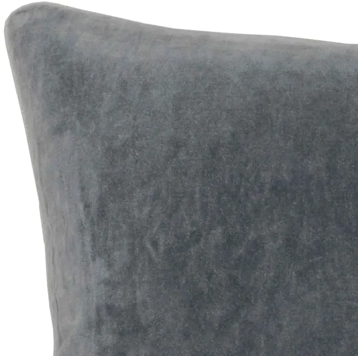 Square Fabric Throw Pillow with Solid Color and Piped Edges, Gray-Benzara