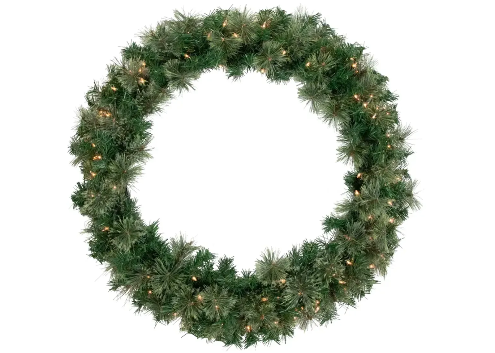 Pre-Lit Oregon Cashmere Pine Artificial Christmas Wreath  36-Inch  Clear Lights