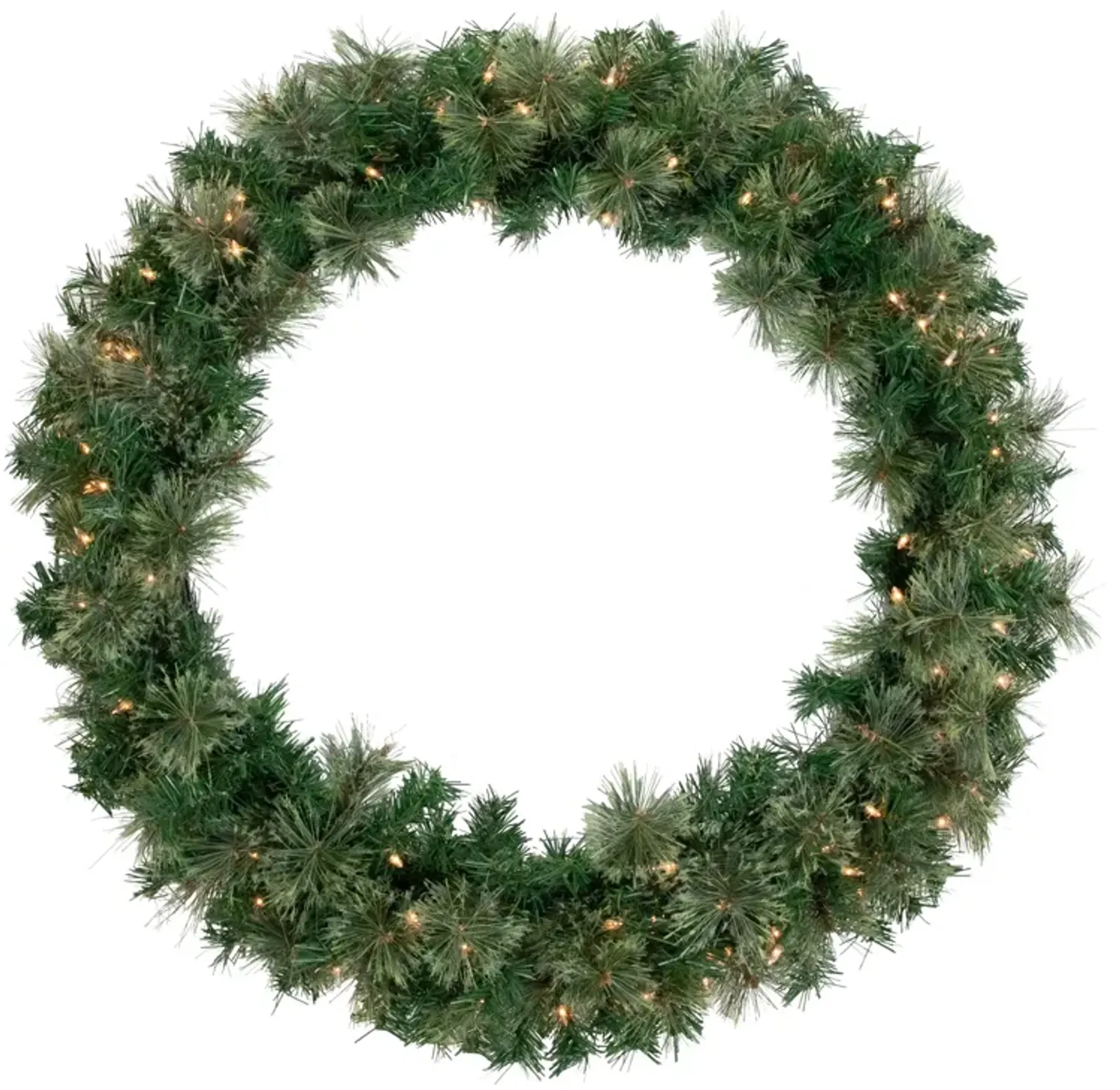 Pre-Lit Oregon Cashmere Pine Artificial Christmas Wreath  36-Inch  Clear Lights