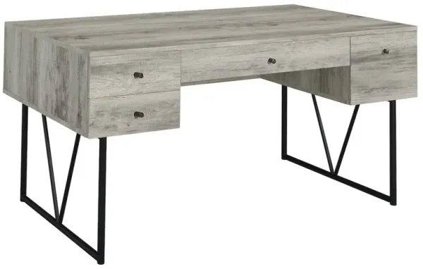Analiese 63-inch 4-drawer Writing Desk Grey Driftwood