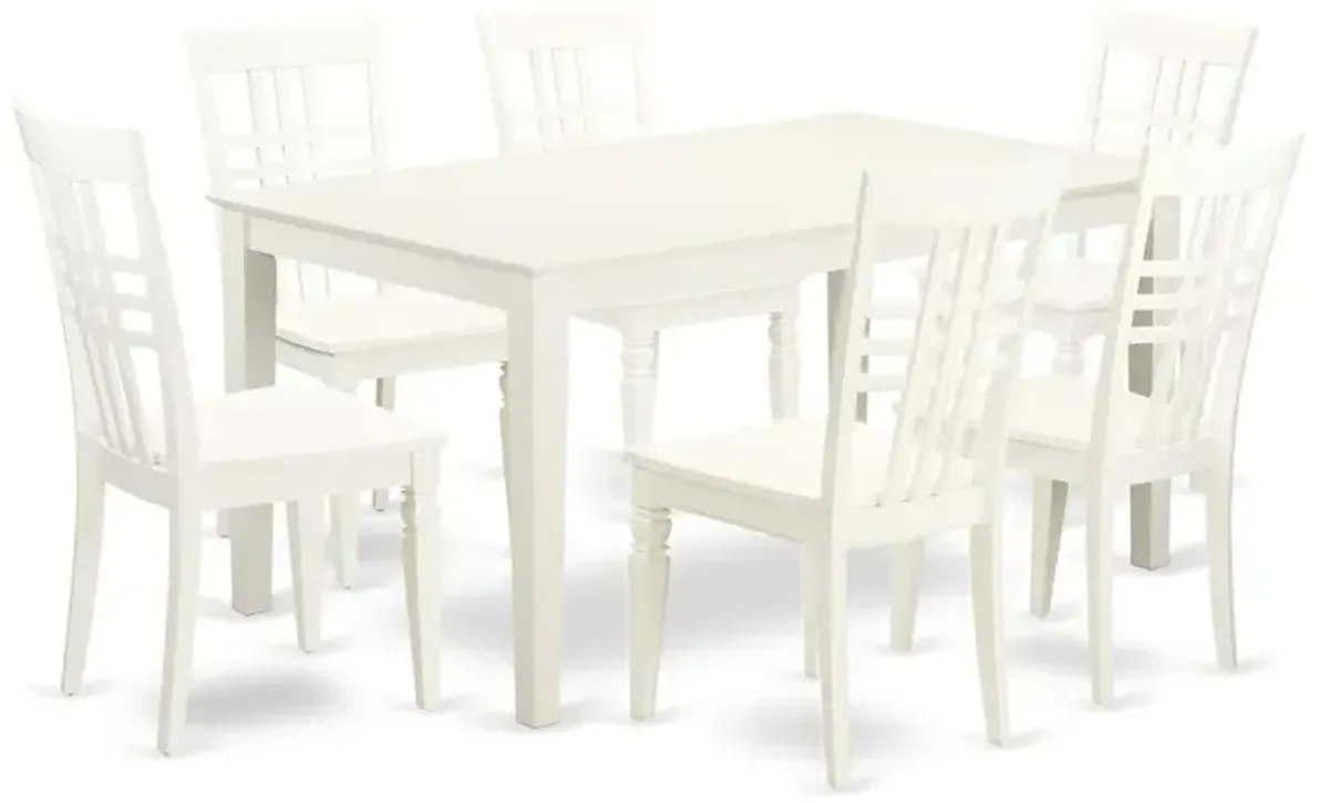 Dining Room Set Linen White, CALG7-LWH-W