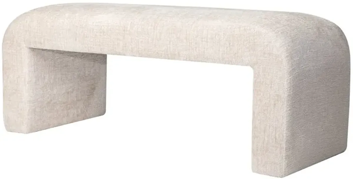 Jofran Sophia Modern Luxury Curved Upholstered Waterfall Jacquard Bench - Small