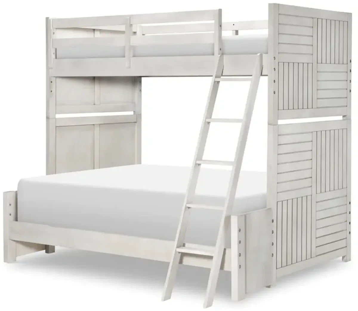 Summer Camp Twin Over Full Bunk Bed in Stone Path Gray