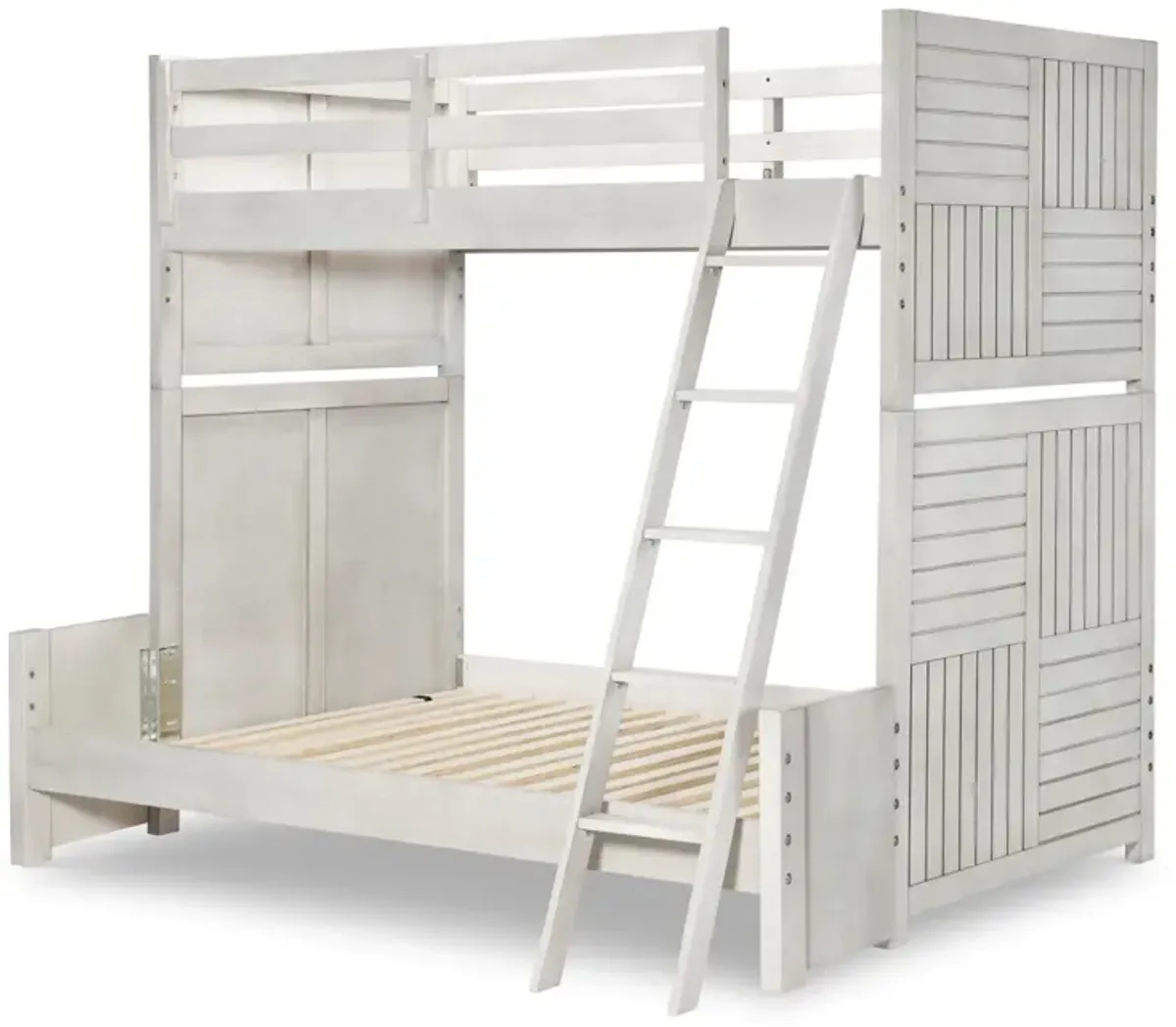 Summer Camp Twin Over Full Bunk Bed in Stone Path Gray