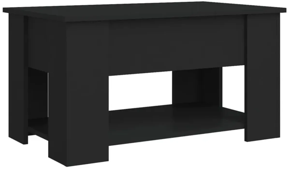 vidaXL Coffee Table Black 31.1"x19.3"x16.1" Engineered Wood