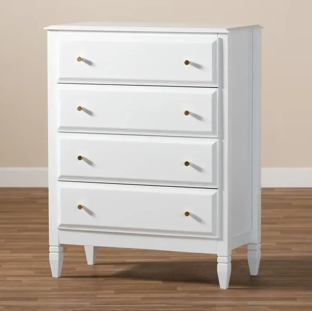 Naomi Classic and Transitional White Finished Wood 6-Drawer Bedroom Dresser