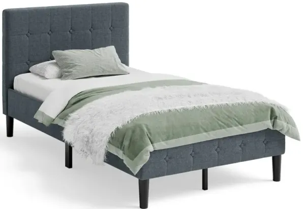 Stylish Platform Bed with Plush Button Tufted Headboard for Modern Bedrooms