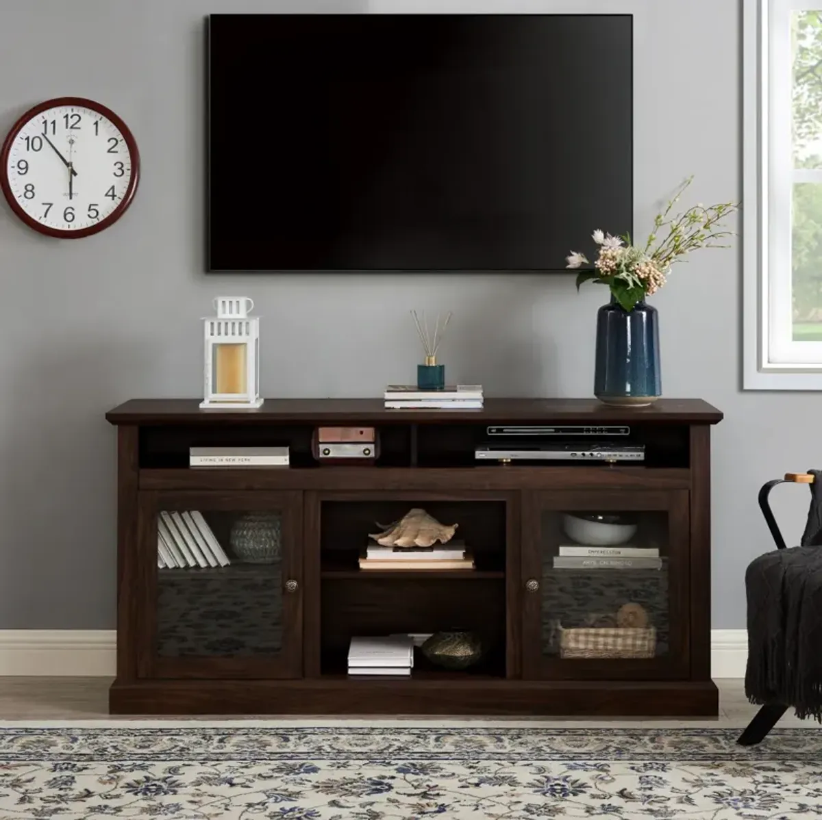 Modern 65" TV Media Stand with Open/Closed Storage