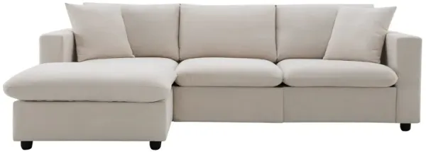 MONDAWE Modern Sectional Sofa,L-shaped Couch Set with 2 Free pillows,4-seat Polyester Fabric Couch Set with Convertible Ottoman