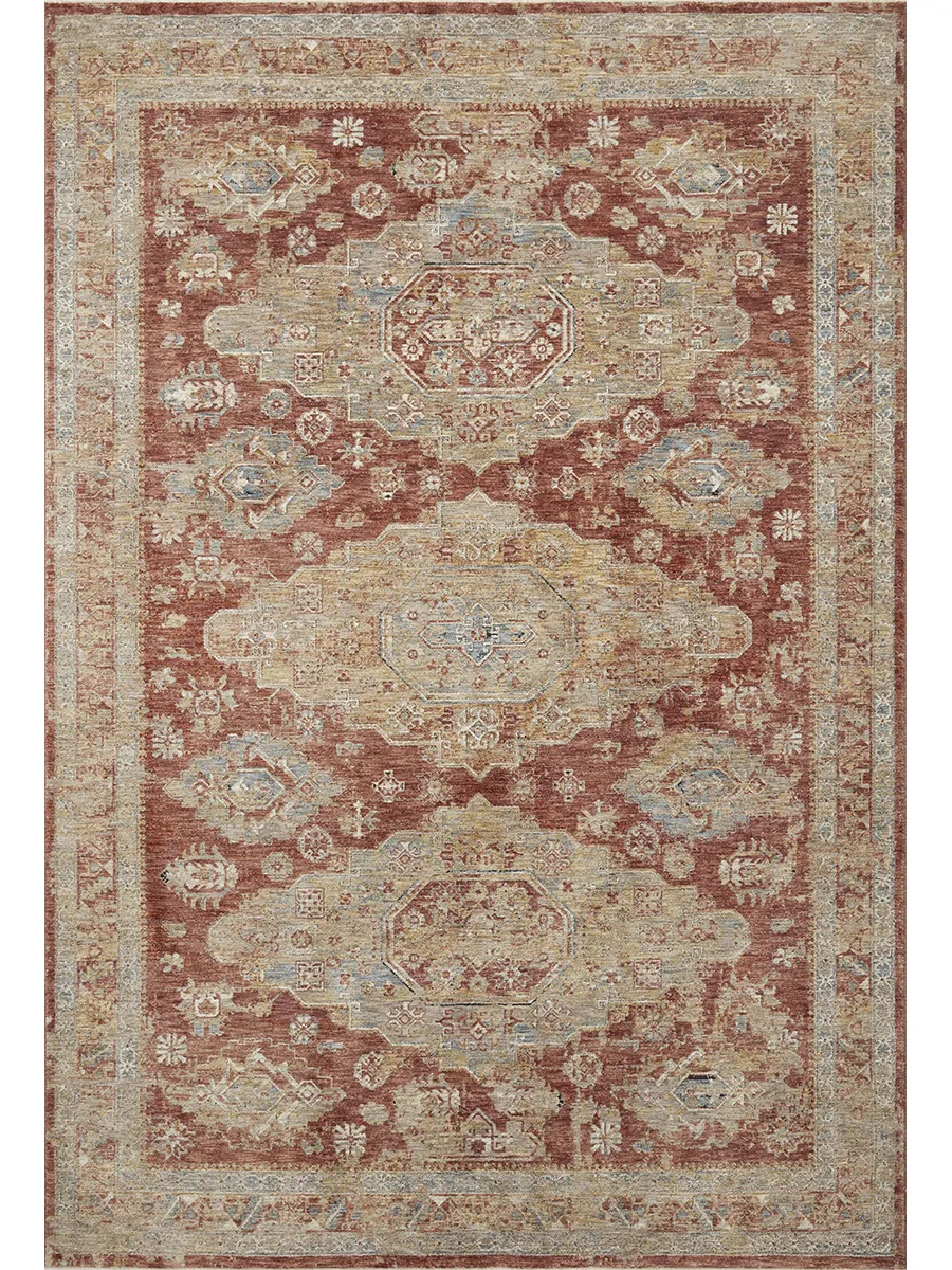 Gaia GAA02 Gold/Brick 5' x 7'8" Rug