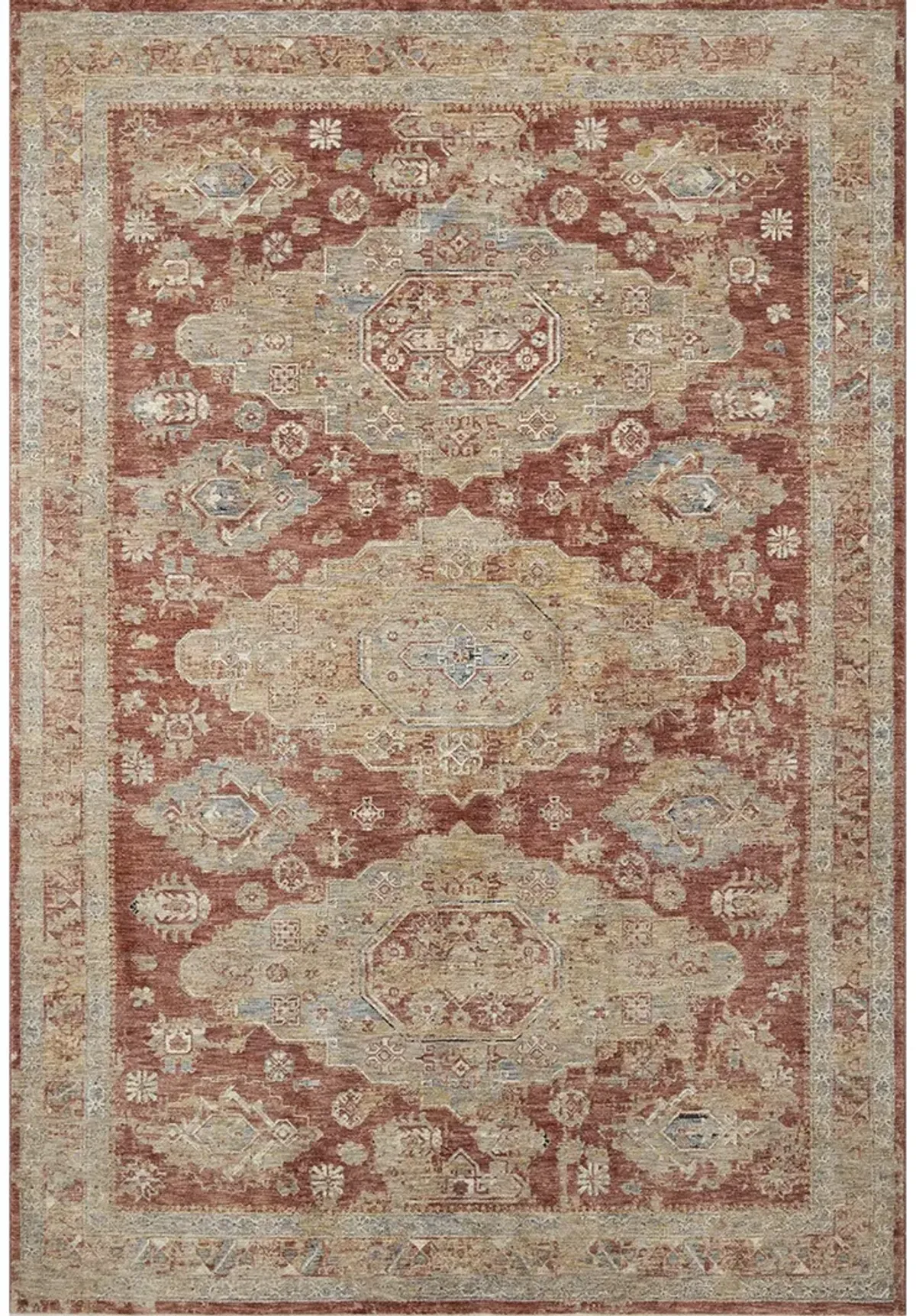 Gaia GAA02 Gold/Brick 5' x 7'8" Rug