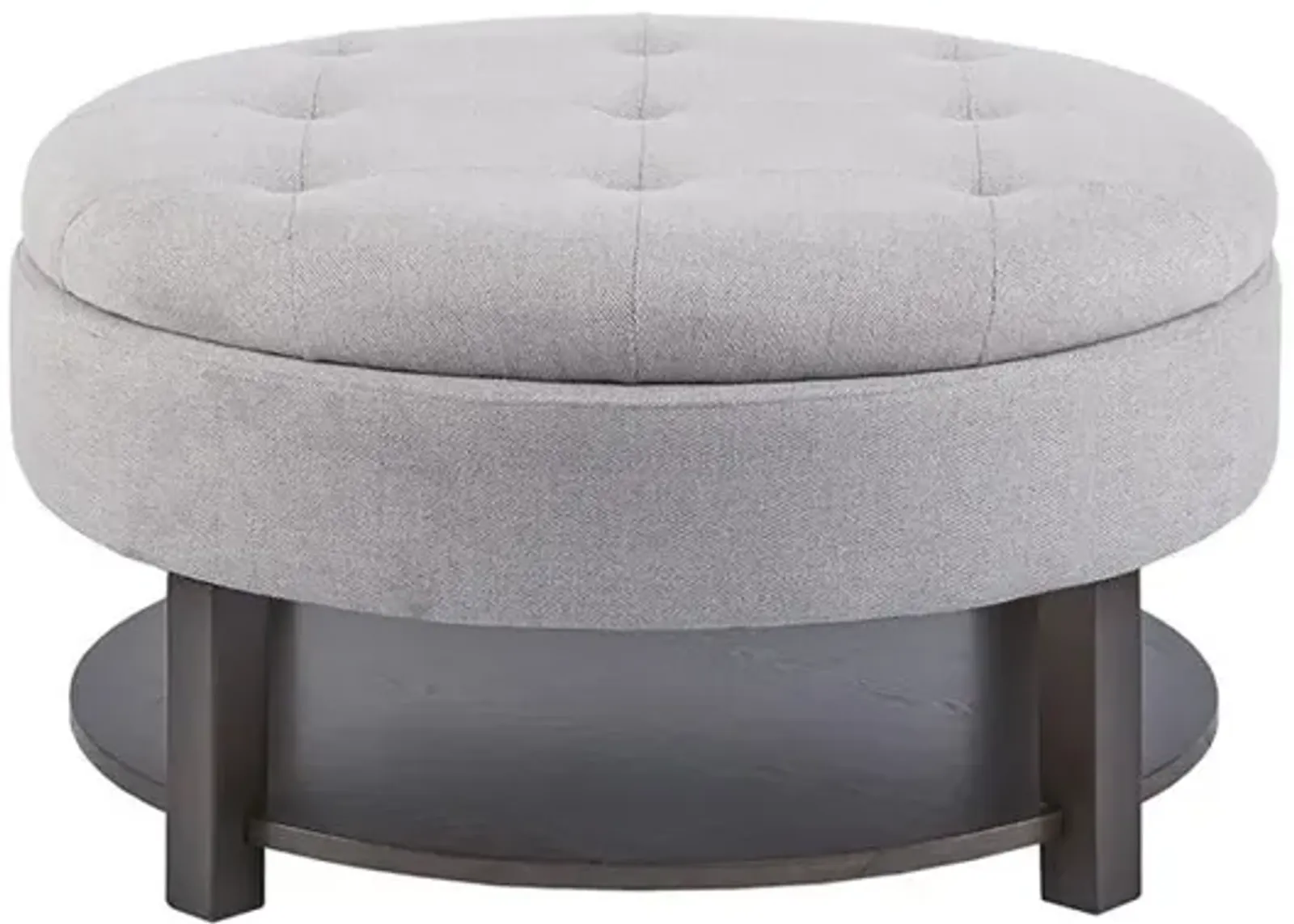 Belen Kox Round Storage Ottoman with Tufted Top, Belen Kox