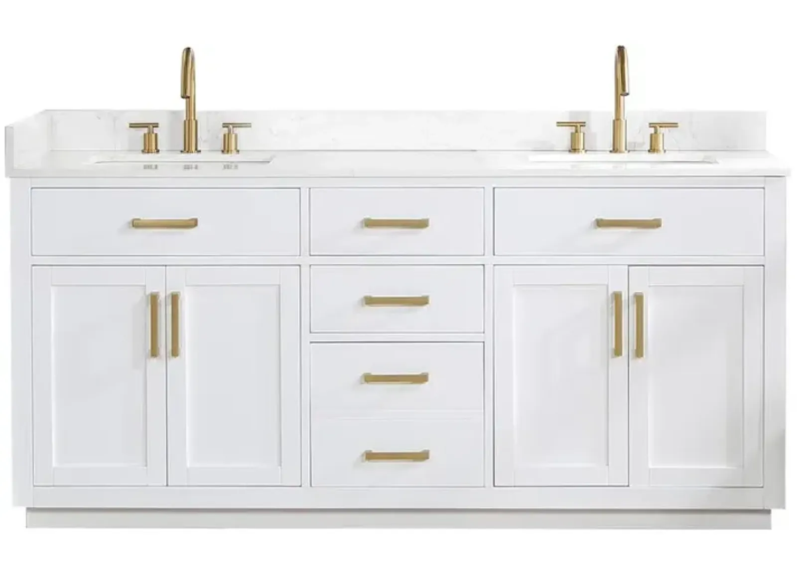 Altair 72 Double Bathroom Vanity in White without Mirror