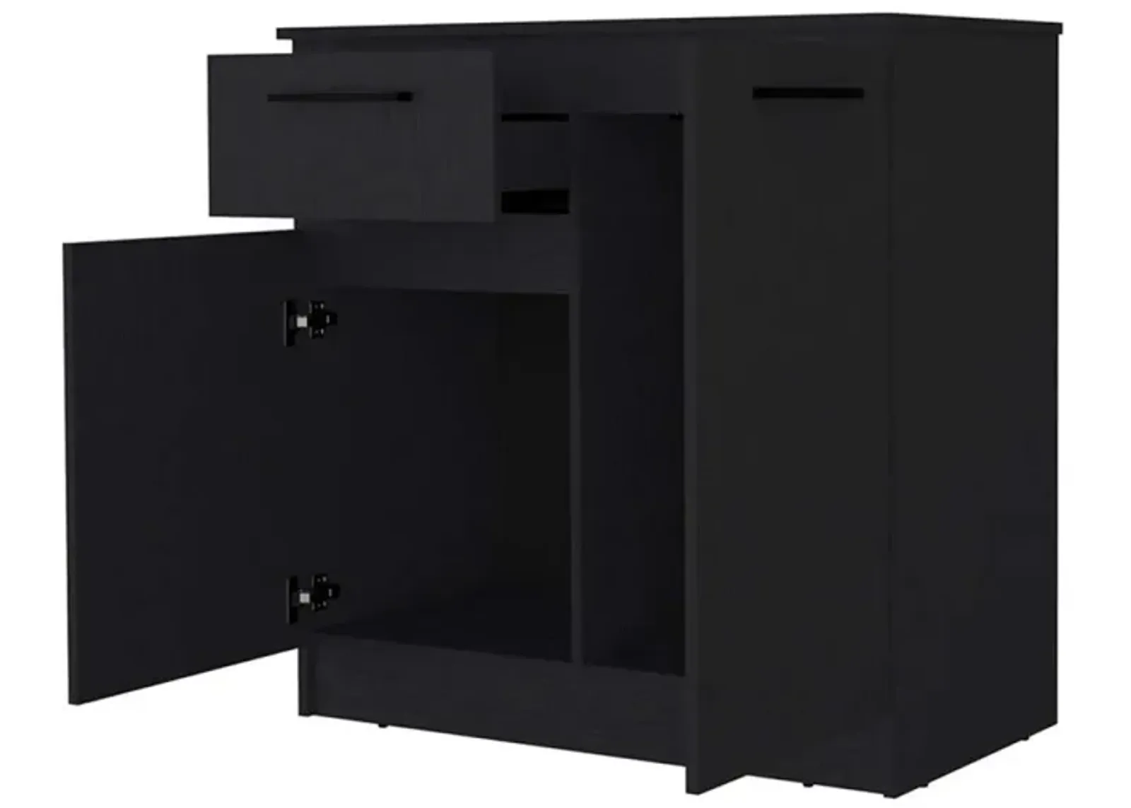 Loonam 2-Door 1-Drawer Dresser Black