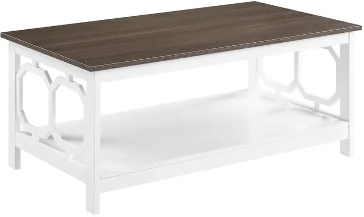 Convience Concept, Inc. Omega Coffee Table with Shelf Driftwood/White