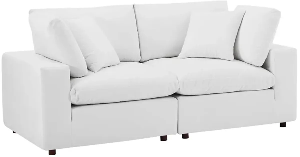 Commix Down Filled Overstuffed Performance Velvet Loveseat