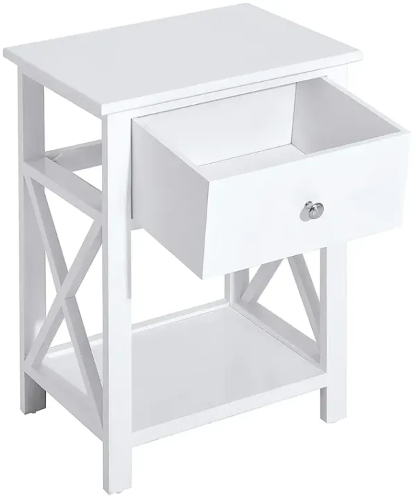 Streamdale Farmhouse End Table with Storage and Open Shelf