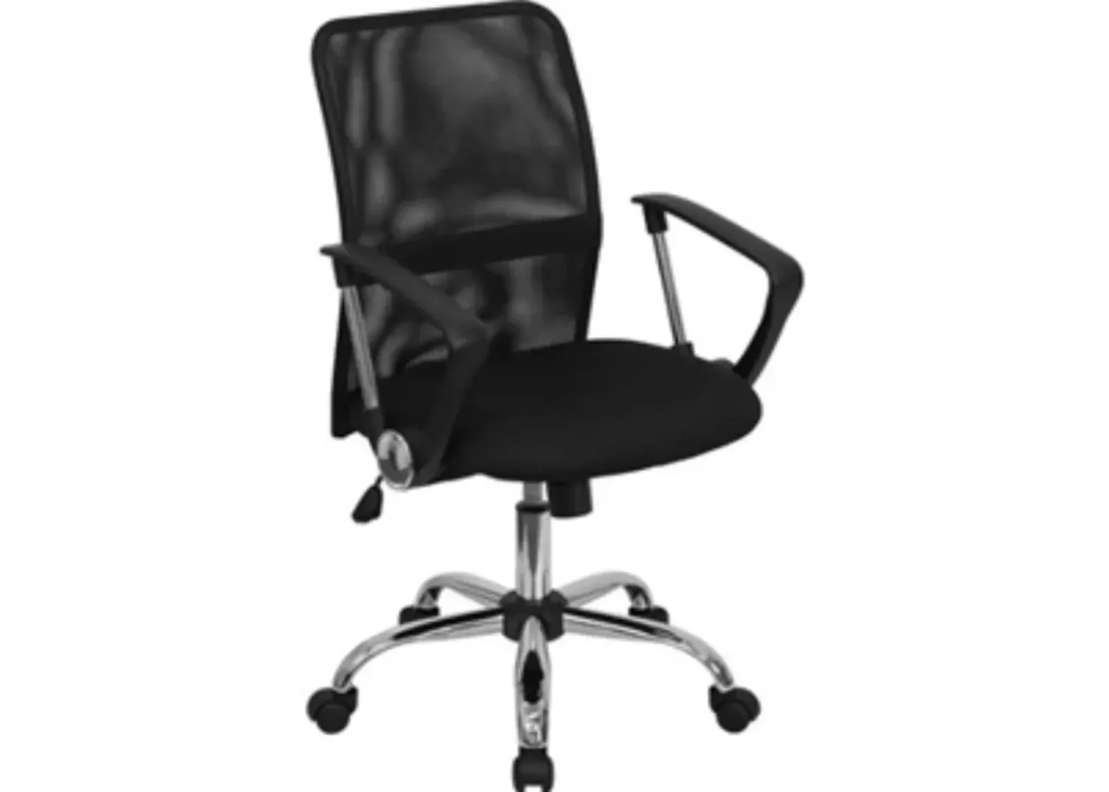 Hivvago Black Mid-Back Mesh Office Chair with Chrome Finished Base