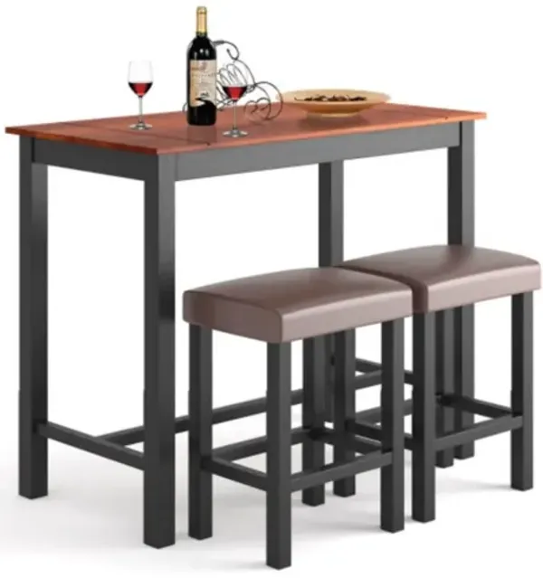 3 Piece Set Pub Dining Table with Stools