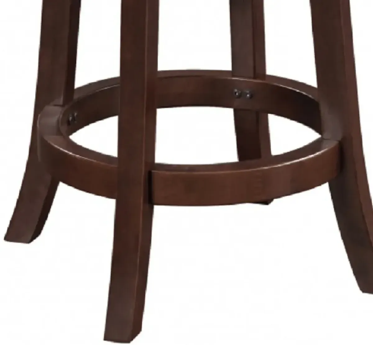 Sabi Swivel Counter Stool, Solid Wood, Faux Leather