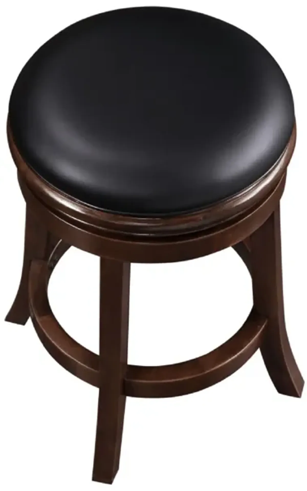 Sabi Swivel Counter Stool, Solid Wood, Faux Leather