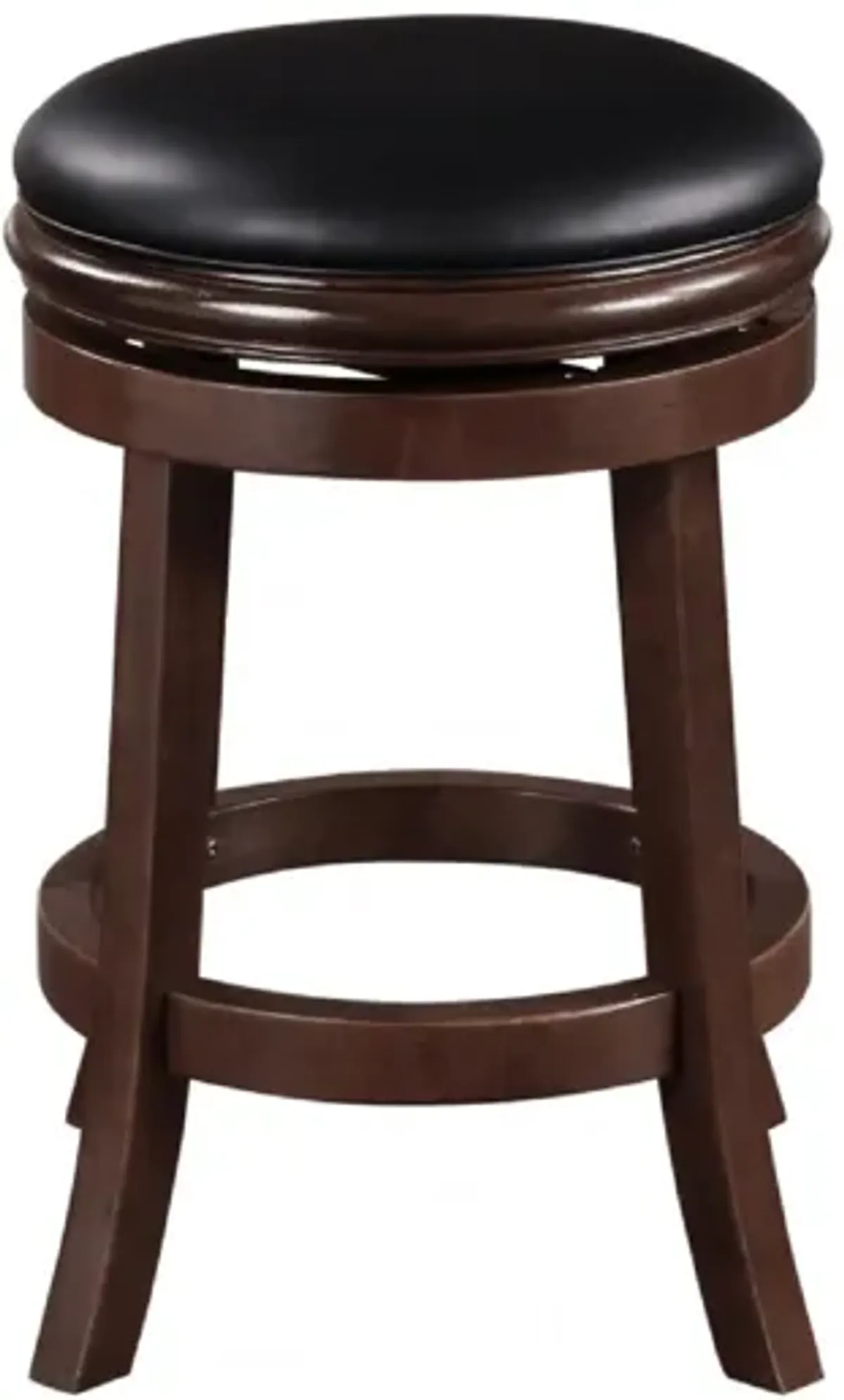 Sabi Swivel Counter Stool, Solid Wood, Faux Leather