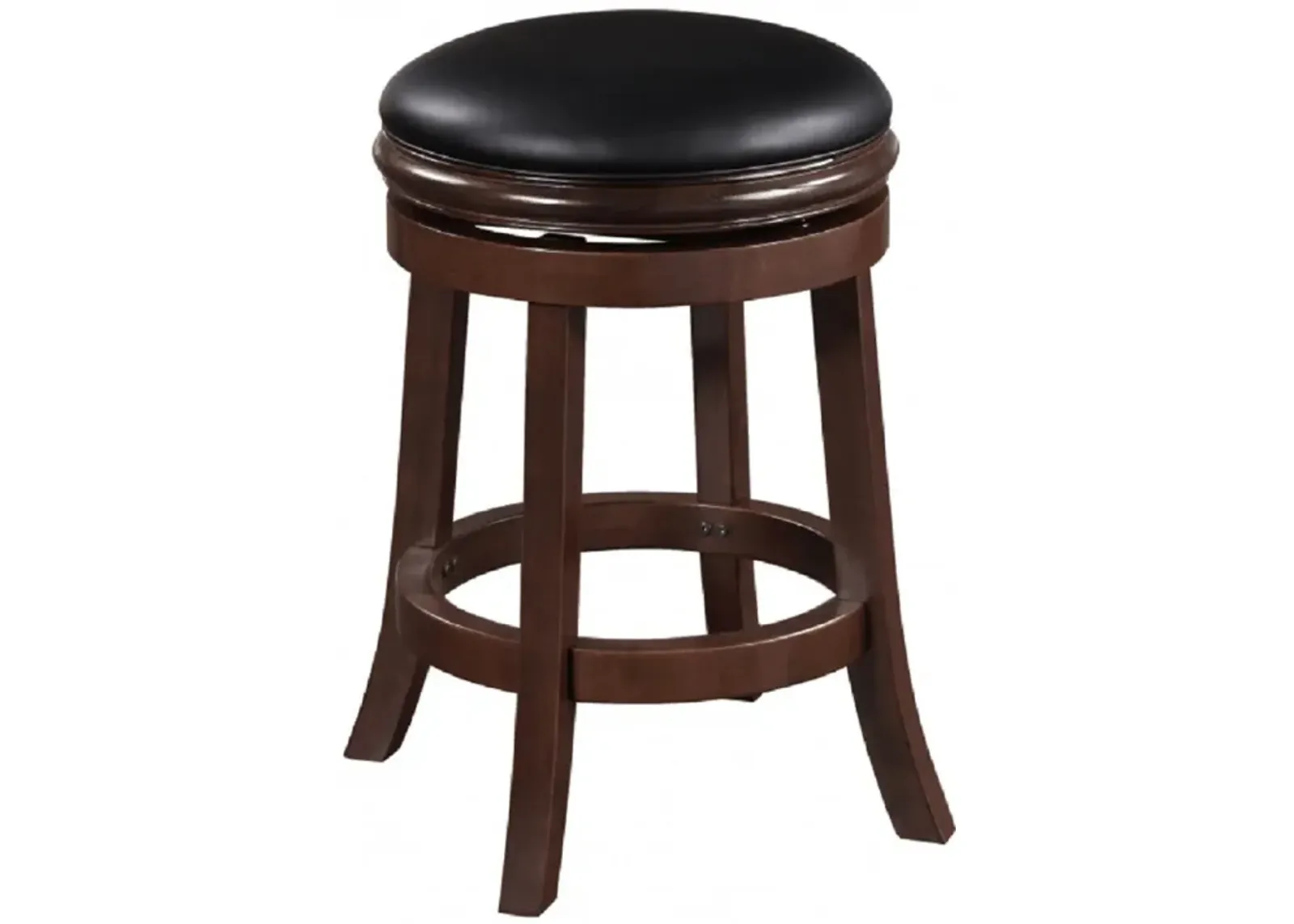 Sabi Swivel Counter Stool, Solid Wood, Faux Leather