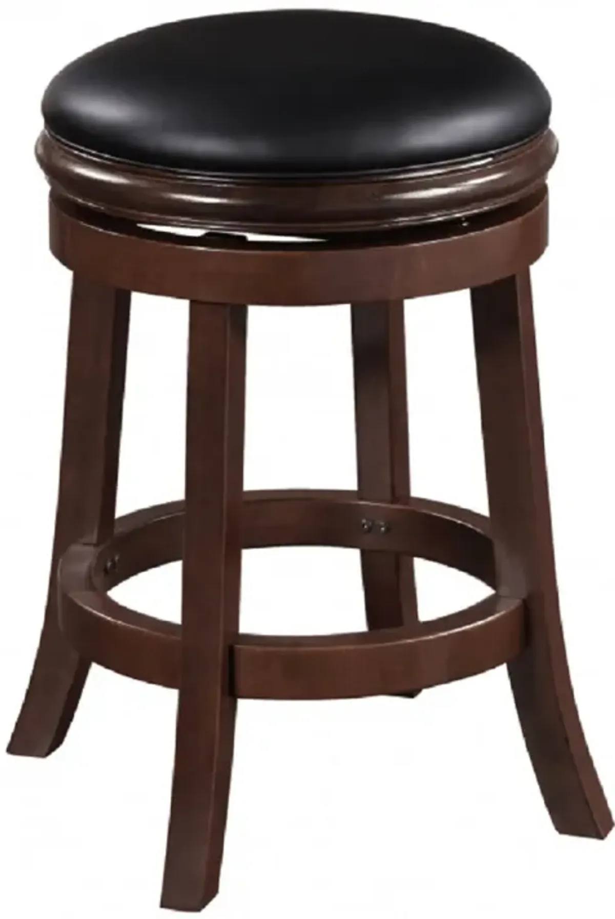 Sabi Swivel Counter Stool, Solid Wood, Faux Leather