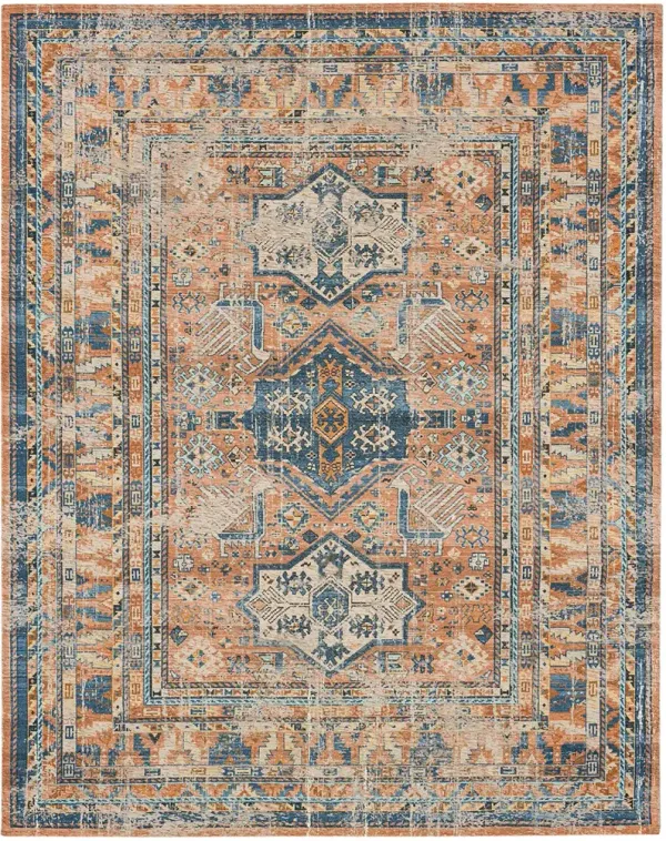 Zula Haykota Terracotta/Rust Blue 5'x8' Rug