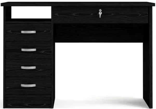 Tvilum Desk with 5 Drawers Black Woodgrain
