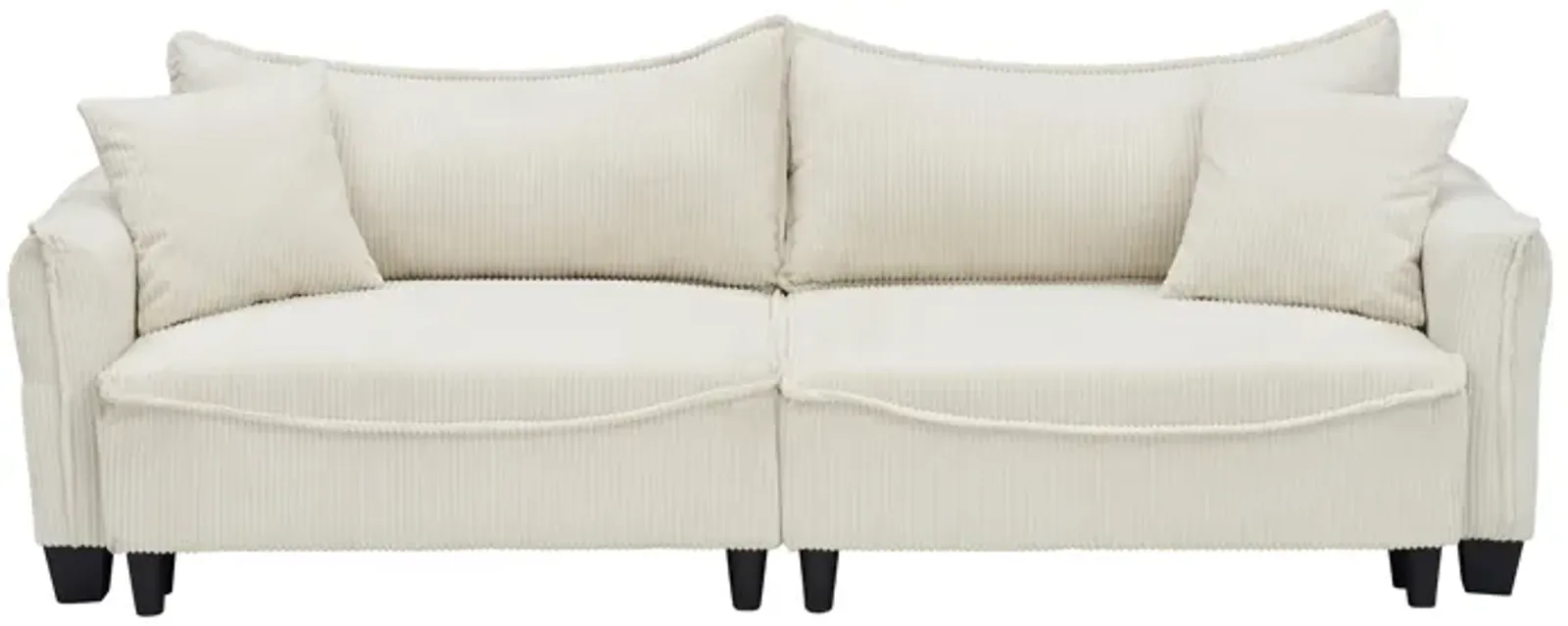 Merax Corduroy Fabric Loveseat Sofa Bed with Pillows