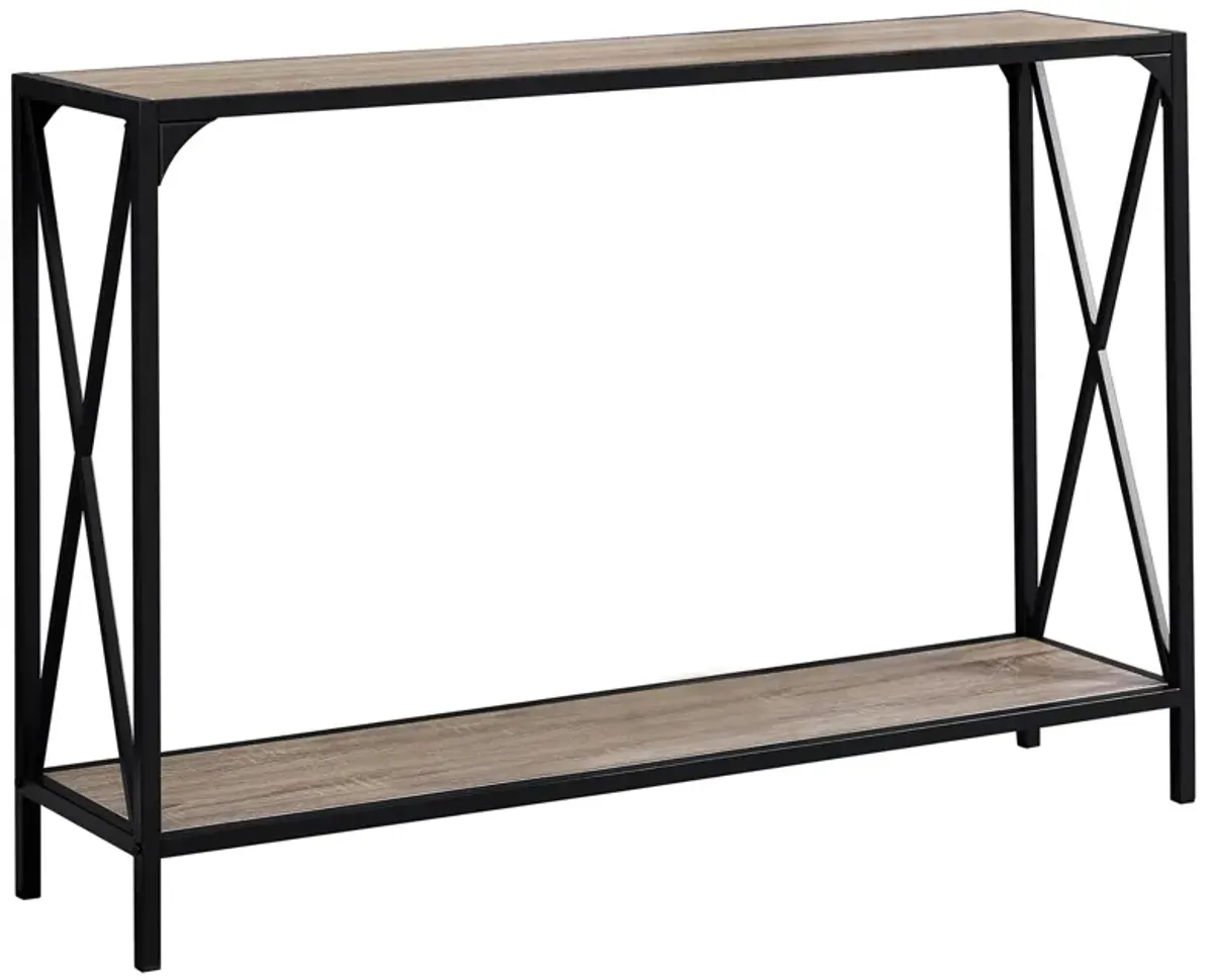 Monarch Specialties I 2125 Accent Table, Console, Entryway, Narrow, Sofa, Living Room, Bedroom, Metal, Laminate, Brown, Black, Contemporary, Modern