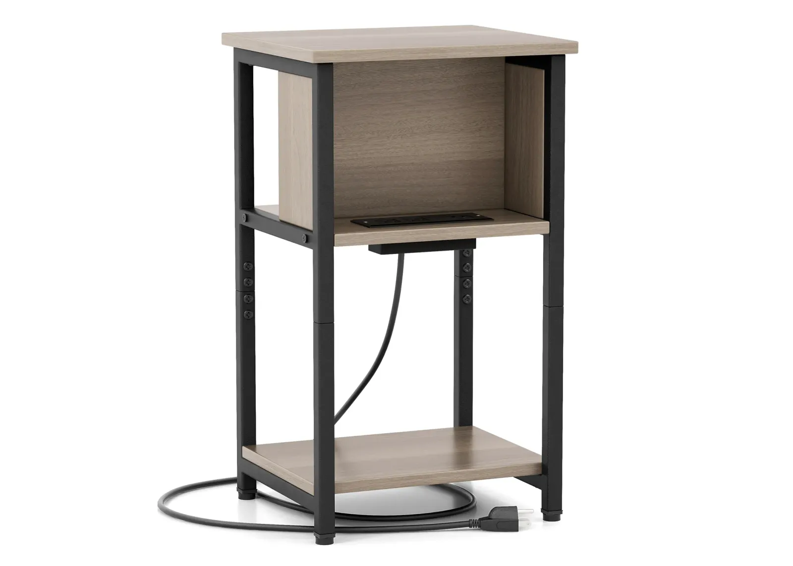 3-Tier End Table with USB Ports & Power Outlets-1 Piece