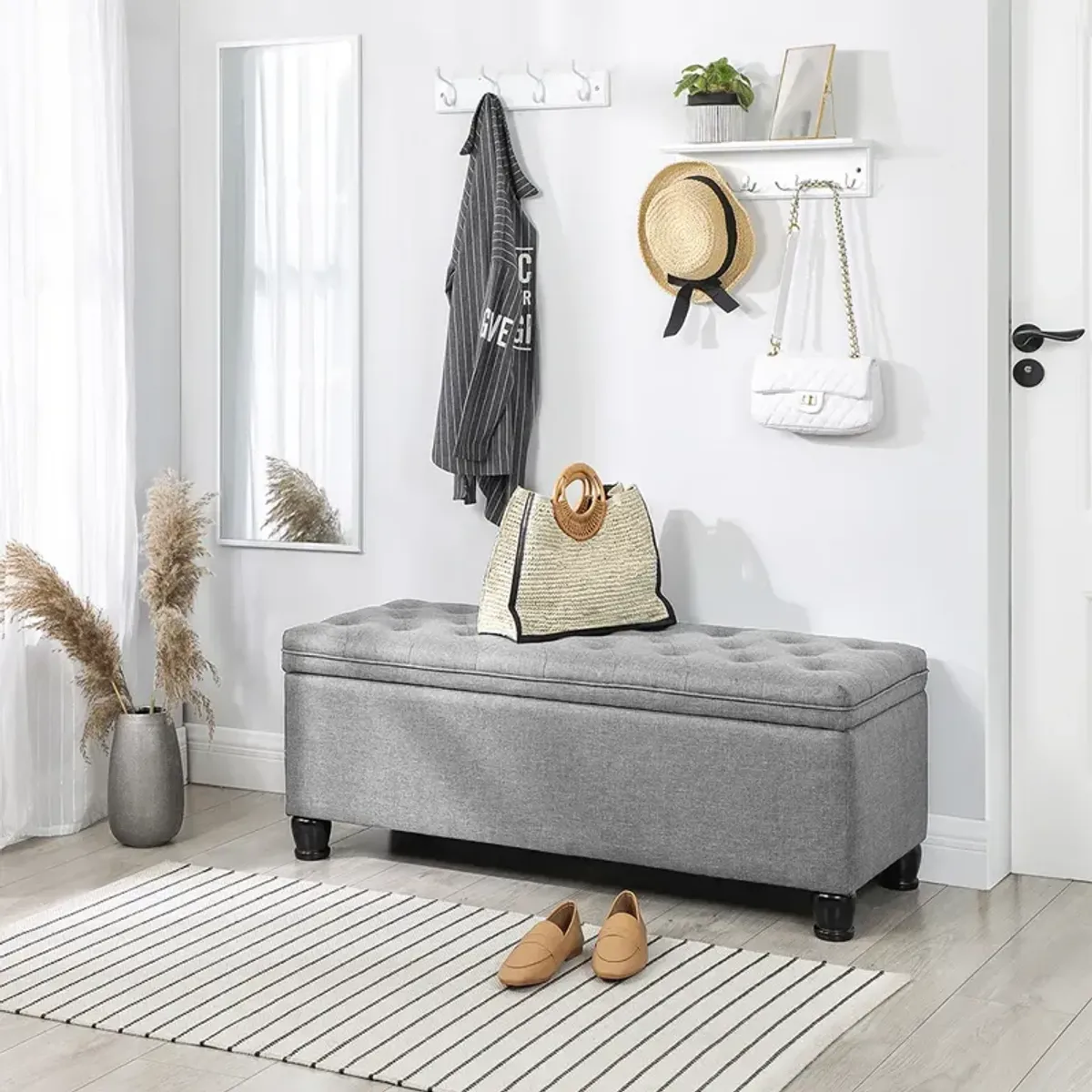 Elegant Storage Ottoman - Versatile Footstool with Hidden Storage