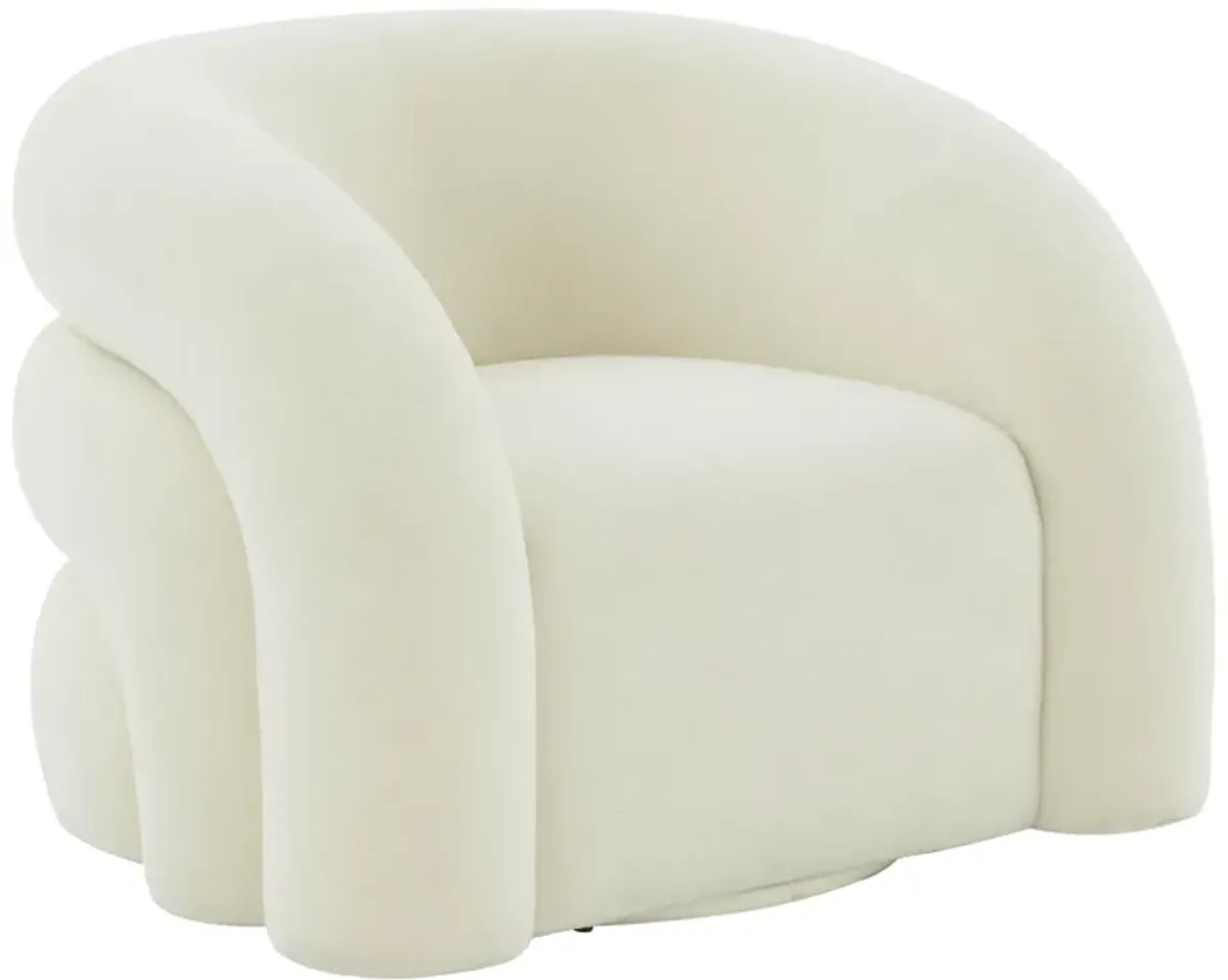 Slipper Vegan Shearling Swivel Chair