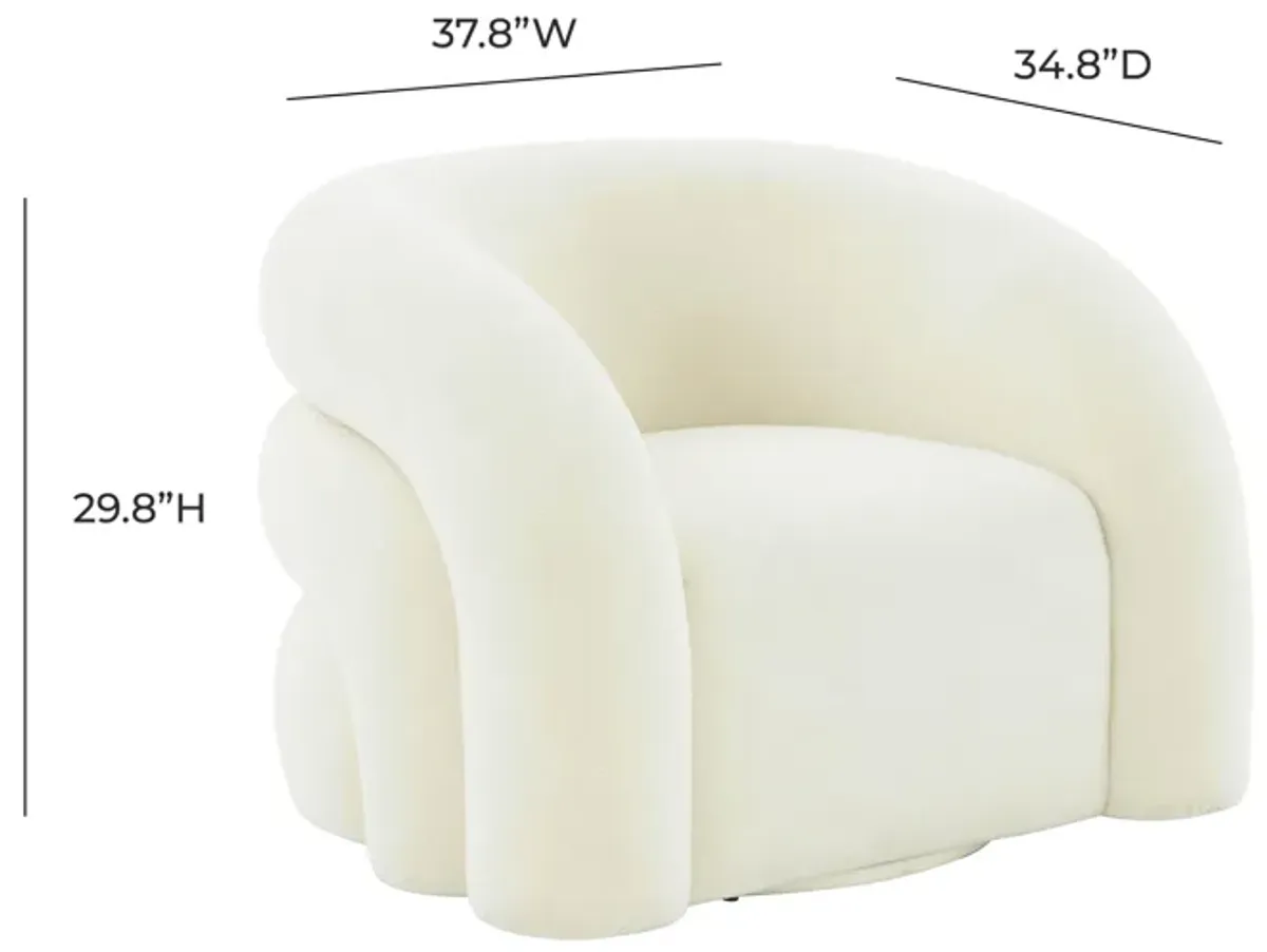 Slipper Vegan Shearling Swivel Chair