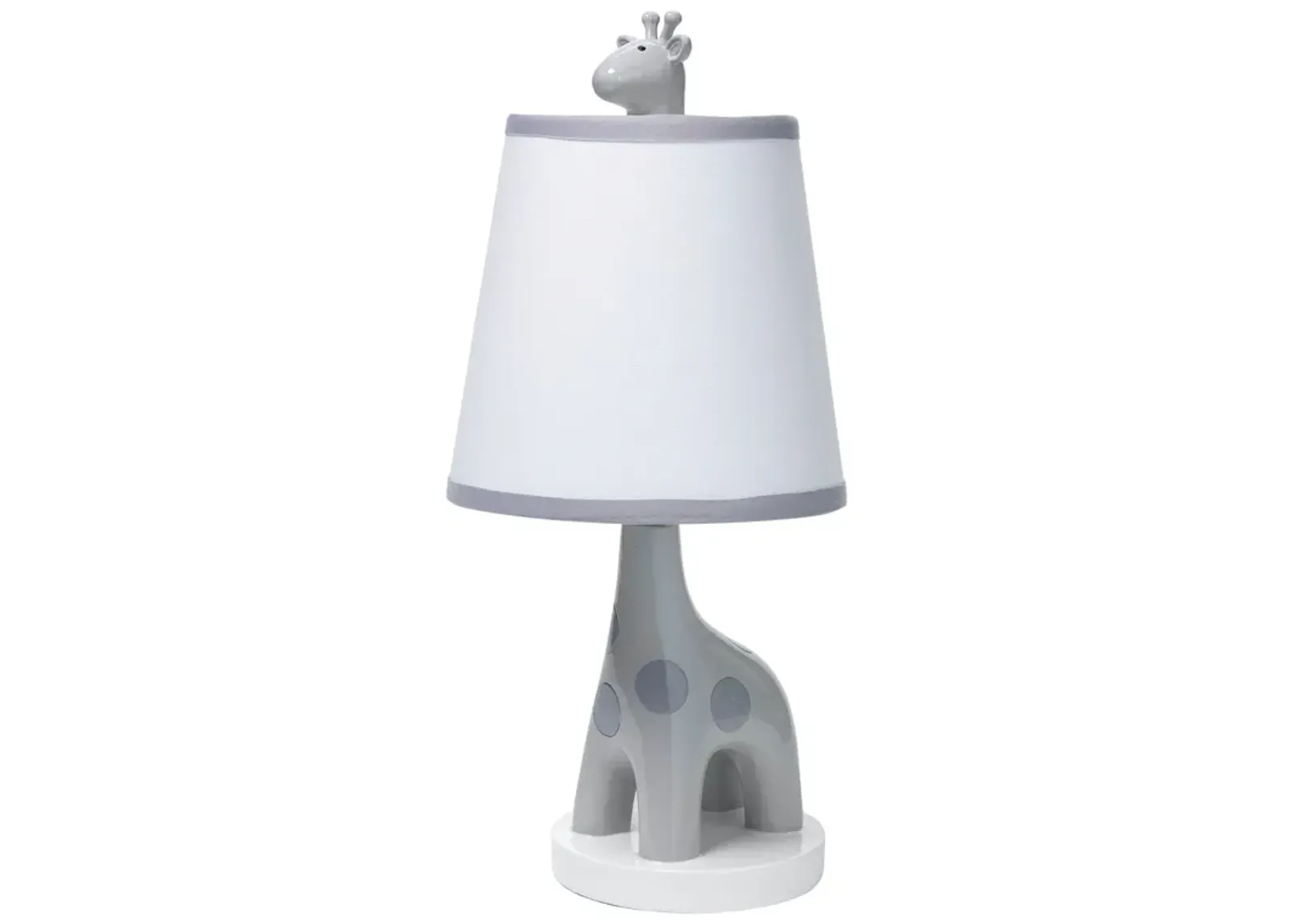 Lambs & Ivy Giraffe and a Half Gray/White Nursery Lamp with Shade and Bulb