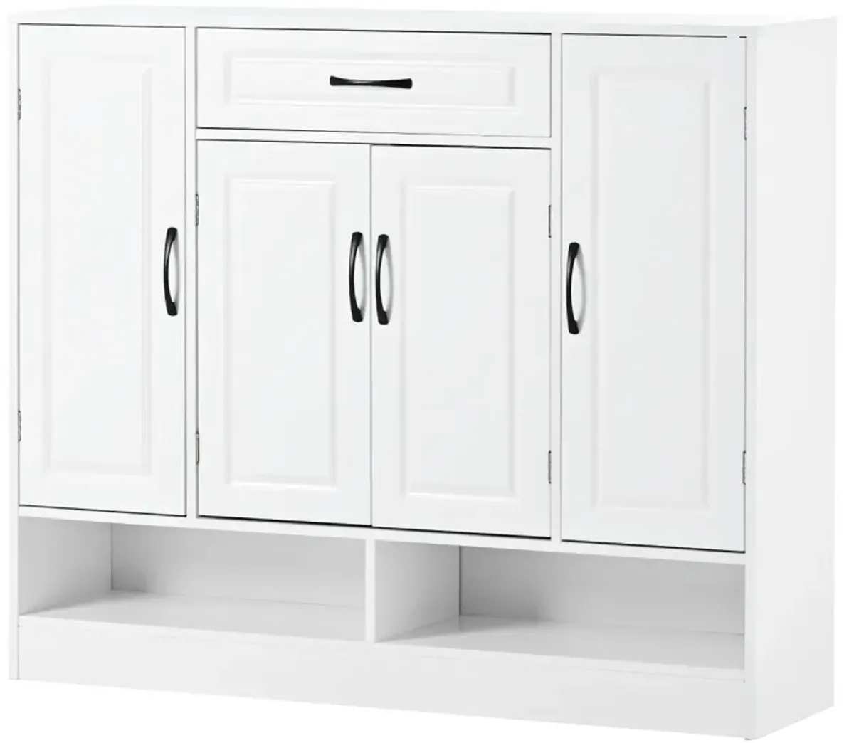 Modern White Shoe Cabinet with Adjustable Shelves