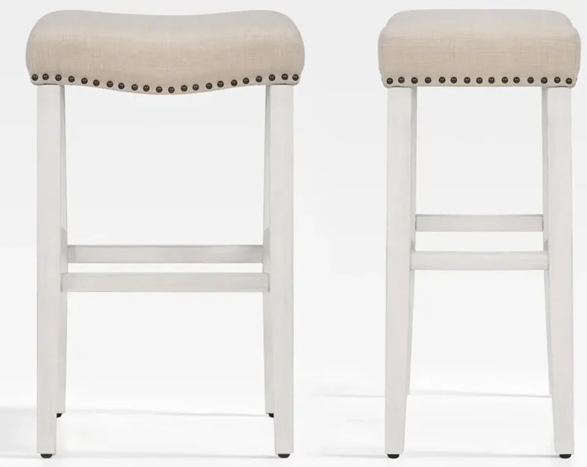 WestinTrends 29" Upholstered Saddle Seat Bar Stool (Set of 2)