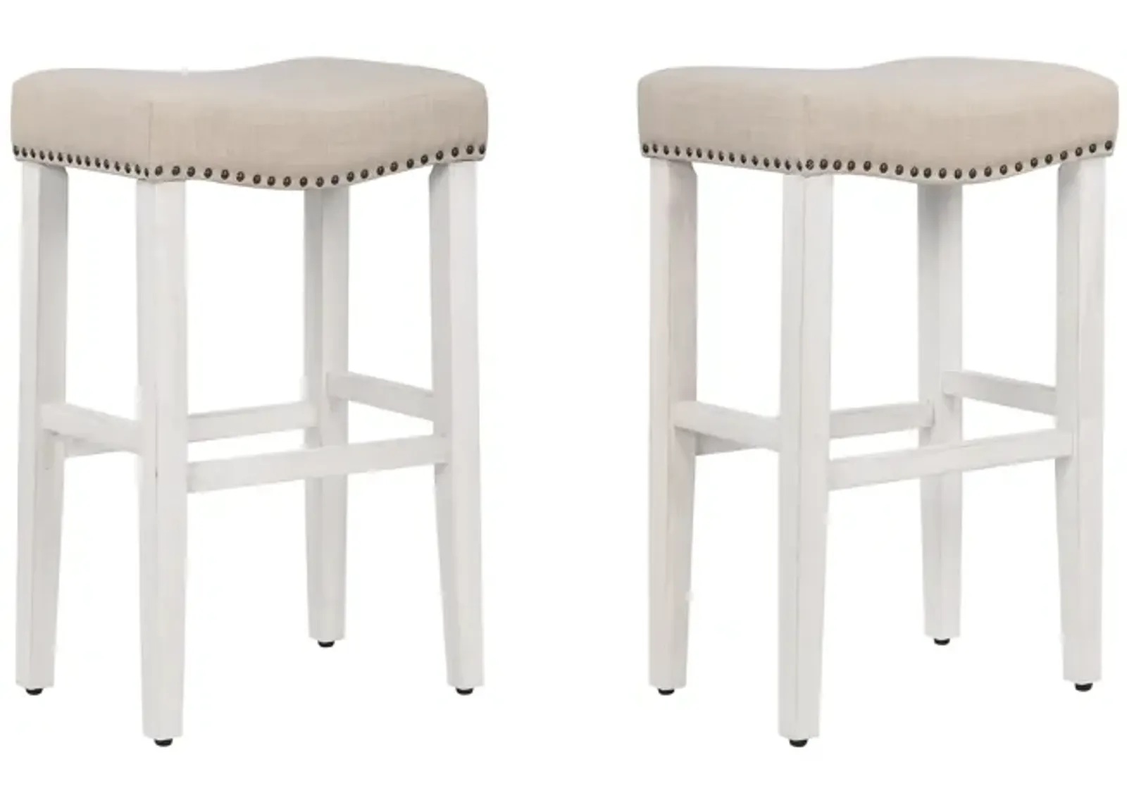 WestinTrends 29" Upholstered Saddle Seat Bar Stool (Set of 2)