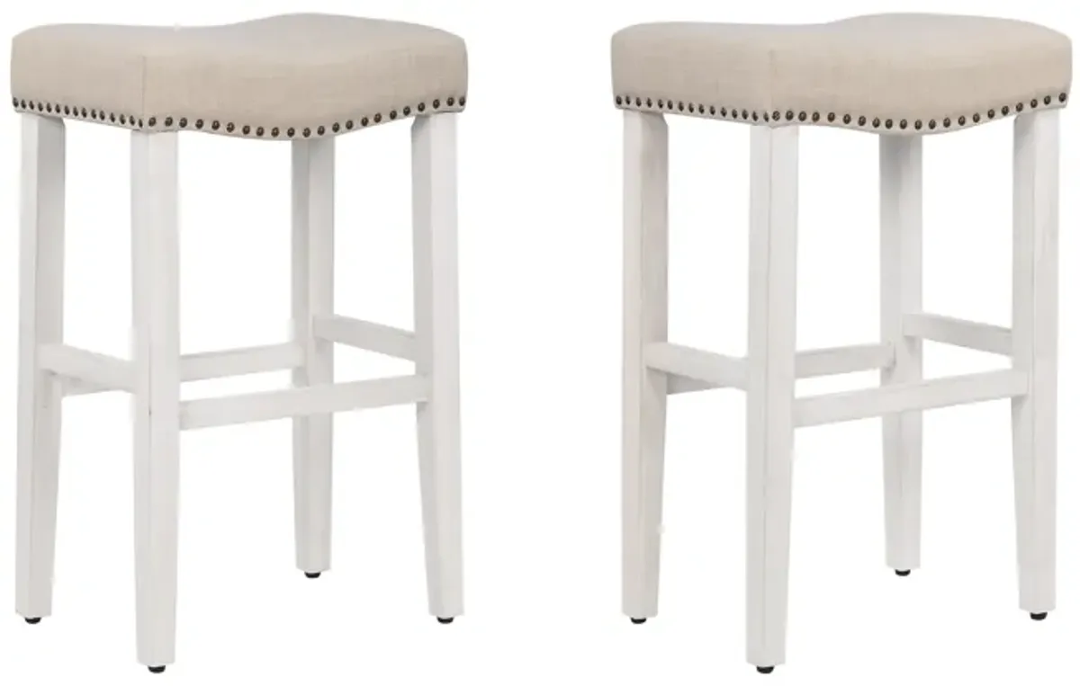 WestinTrends 29" Upholstered Saddle Seat Bar Stool (Set of 2)