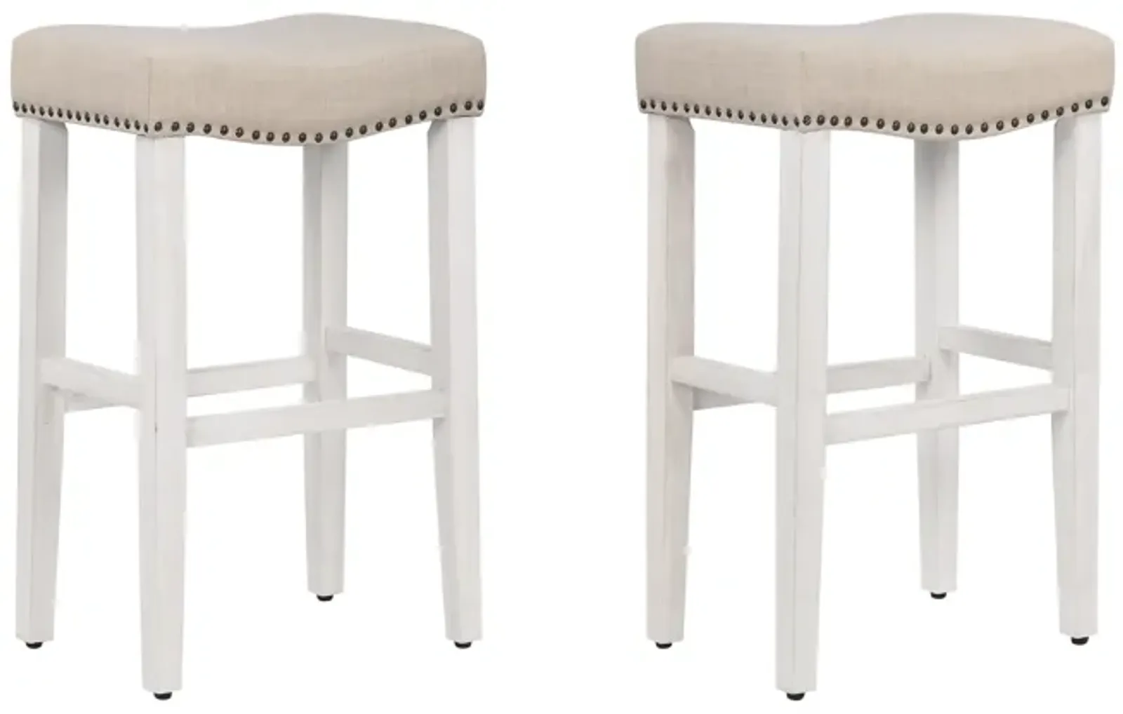 WestinTrends 29" Upholstered Saddle Seat Bar Stool (Set of 2)