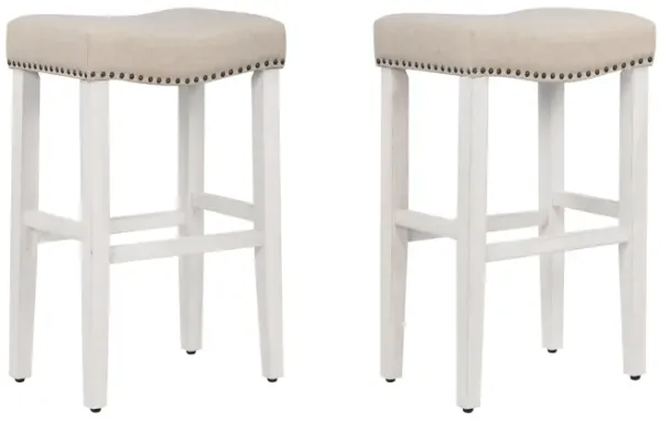 WestinTrends 29" Upholstered Saddle Seat Bar Stool (Set of 2)