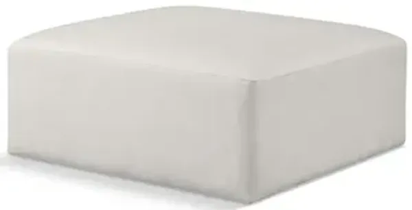 Meridian Furniture Cube Cream Vegan Leather Ottoman