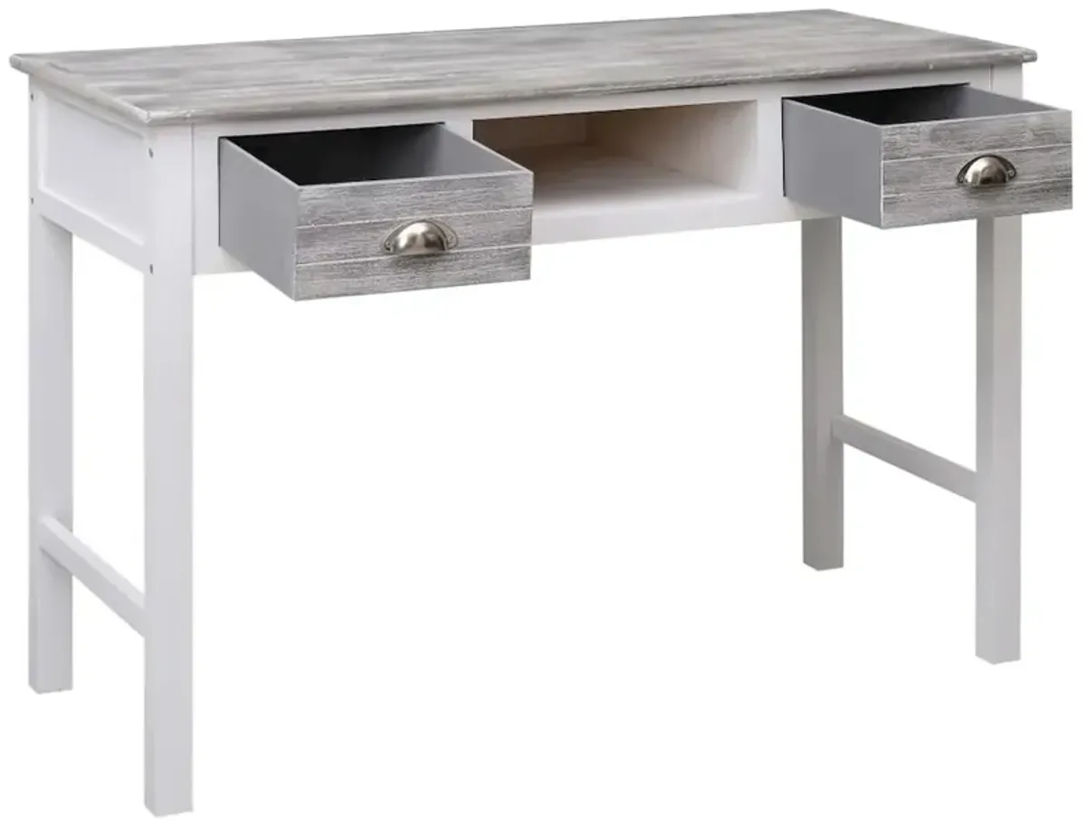 vidaXL Writing Desk Gray 43.3"x17.7"x29.9" Wood